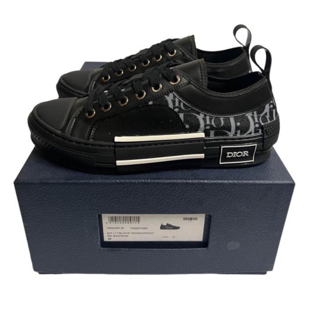 Dior B23 Low Monogram Black White IT38 W38 Women Low Trainers